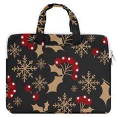 Dinosaur Colorful Funny Christmas Pattern Macbook Pro 16  Double Pocket Laptop Bag  by Ket1n9