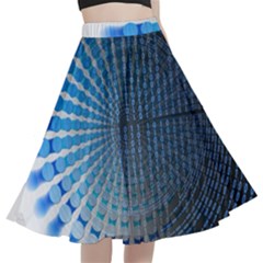 Data Computer Internet Online A-line Full Circle Midi Skirt With Pocket