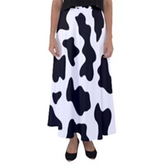 Animal Print Black And White Black Flared Maxi Skirt by Ket1n9