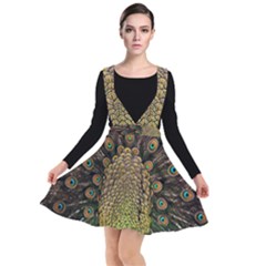 Peacock Feathers Wheel Plumage Plunge Pinafore Dress by Ket1n9