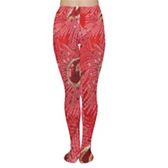 Red Peacock Floral Embroidered Long Qipao Traditional Chinese Cheongsam Mandarin Tights