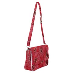 Red Peacock Floral Embroidered Long Qipao Traditional Chinese Cheongsam Mandarin Shoulder Bag with Back Zipper