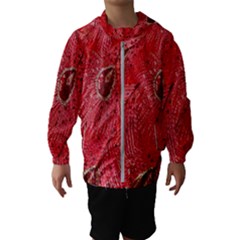 Red Peacock Floral Embroidered Long Qipao Traditional Chinese Cheongsam Mandarin Kids  Hooded Windbreaker