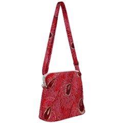 Red Peacock Floral Embroidered Long Qipao Traditional Chinese Cheongsam Mandarin Zipper Messenger Bag