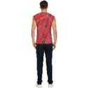 Red Peacock Floral Embroidered Long Qipao Traditional Chinese Cheongsam Mandarin Men s Raglan Cap Sleeve T-Shirt View2