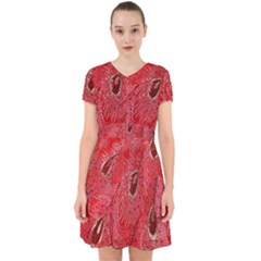 Red Peacock Floral Embroidered Long Qipao Traditional Chinese Cheongsam Mandarin Adorable in Chiffon Dress