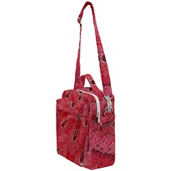 Red Peacock Floral Embroidered Long Qipao Traditional Chinese Cheongsam Mandarin Crossbody Day Bag