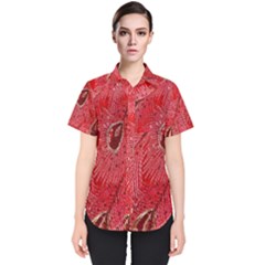 Red Peacock Floral Embroidered Long Qipao Traditional Chinese Cheongsam Mandarin Women s Short Sleeve Shirt