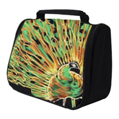 Unusual Peacock Drawn With Flame Lines Full Print Travel Pouch (small) by Ket1n9