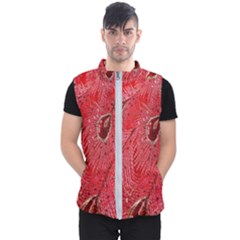 Red Peacock Floral Embroidered Long Qipao Traditional Chinese Cheongsam Mandarin Men s Puffer Vest