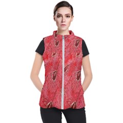 Red Peacock Floral Embroidered Long Qipao Traditional Chinese Cheongsam Mandarin Women s Puffer Vest