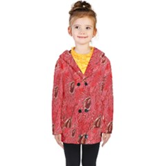 Red Peacock Floral Embroidered Long Qipao Traditional Chinese Cheongsam Mandarin Kids  Double Breasted Button Coat
