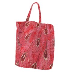Red Peacock Floral Embroidered Long Qipao Traditional Chinese Cheongsam Mandarin Giant Grocery Tote