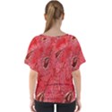 Red Peacock Floral Embroidered Long Qipao Traditional Chinese Cheongsam Mandarin V-Neck Dolman Drape Top View2