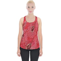 Red Peacock Floral Embroidered Long Qipao Traditional Chinese Cheongsam Mandarin Piece Up Tank Top