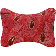 Red Peacock Floral Embroidered Long Qipao Traditional Chinese Cheongsam Mandarin Seat Head Rest Cushion
