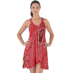 Red Peacock Floral Embroidered Long Qipao Traditional Chinese Cheongsam Mandarin Show Some Back Chiffon Dress