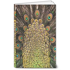 Peacock Feathers Wheel Plumage 8  X 10  Softcover Notebook by Ket1n9