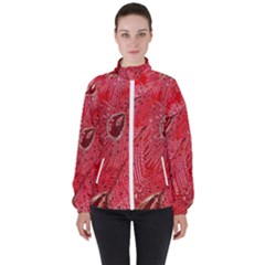 Red Peacock Floral Embroidered Long Qipao Traditional Chinese Cheongsam Mandarin Women s High Neck Windbreaker