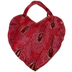 Red Peacock Floral Embroidered Long Qipao Traditional Chinese Cheongsam Mandarin Giant Heart Shaped Tote