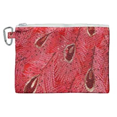 Red Peacock Floral Embroidered Long Qipao Traditional Chinese Cheongsam Mandarin Canvas Cosmetic Bag (xl)