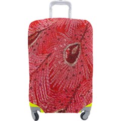 Red Peacock Floral Embroidered Long Qipao Traditional Chinese Cheongsam Mandarin Luggage Cover (Large)