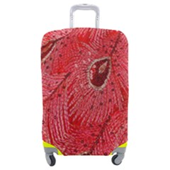Red Peacock Floral Embroidered Long Qipao Traditional Chinese Cheongsam Mandarin Luggage Cover (Medium)