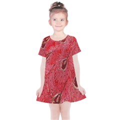 Red Peacock Floral Embroidered Long Qipao Traditional Chinese Cheongsam Mandarin Kids  Simple Cotton Dress