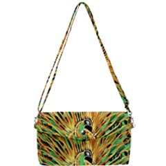 Unusual Peacock Drawn With Flame Lines Removable Strap Clutch Bag by Ket1n9
