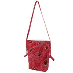 Red Peacock Floral Embroidered Long Qipao Traditional Chinese Cheongsam Mandarin Folding Shoulder Bag