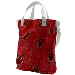 Red Peacock Floral Embroidered Long Qipao Traditional Chinese Cheongsam Mandarin Canvas Messenger Bag