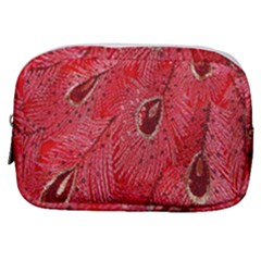 Red Peacock Floral Embroidered Long Qipao Traditional Chinese Cheongsam Mandarin Make Up Pouch (Small)