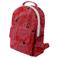 Red Peacock Floral Embroidered Long Qipao Traditional Chinese Cheongsam Mandarin Flap Pocket Backpack (Small)