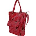 Red Peacock Floral Embroidered Long Qipao Traditional Chinese Cheongsam Mandarin Shoulder Tote Bag View1