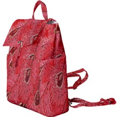 Red Peacock Floral Embroidered Long Qipao Traditional Chinese Cheongsam Mandarin Buckle Everyday Backpack