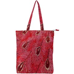 Red Peacock Floral Embroidered Long Qipao Traditional Chinese Cheongsam Mandarin Double Zip Up Tote Bag