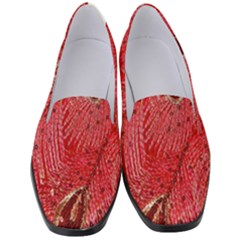 Red Peacock Floral Embroidered Long Qipao Traditional Chinese Cheongsam Mandarin Women s Classic Loafer Heels