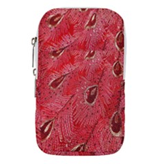 Red Peacock Floral Embroidered Long Qipao Traditional Chinese Cheongsam Mandarin Waist Pouch (Small)