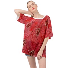 Red Peacock Floral Embroidered Long Qipao Traditional Chinese Cheongsam Mandarin Oversized Chiffon Top