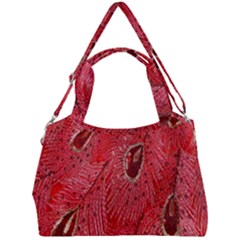 Red Peacock Floral Embroidered Long Qipao Traditional Chinese Cheongsam Mandarin Double Compartment Shoulder Bag