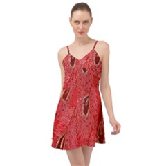 Red Peacock Floral Embroidered Long Qipao Traditional Chinese Cheongsam Mandarin Summer Time Chiffon Dress