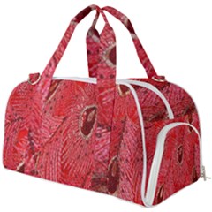 Red Peacock Floral Embroidered Long Qipao Traditional Chinese Cheongsam Mandarin Burner Gym Duffel Bag