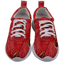 Red Peacock Floral Embroidered Long Qipao Traditional Chinese Cheongsam Mandarin Kids Athletic Shoes