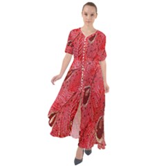 Red Peacock Floral Embroidered Long Qipao Traditional Chinese Cheongsam Mandarin Waist Tie Boho Maxi Dress by Ket1n9