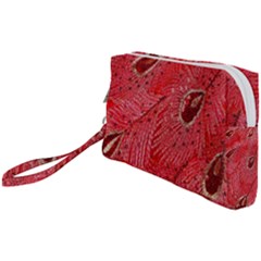 Red Peacock Floral Embroidered Long Qipao Traditional Chinese Cheongsam Mandarin Wristlet Pouch Bag (Small)