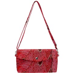 Red Peacock Floral Embroidered Long Qipao Traditional Chinese Cheongsam Mandarin Removable Strap Clutch Bag
