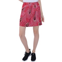Red Peacock Floral Embroidered Long Qipao Traditional Chinese Cheongsam Mandarin Tennis Skirt