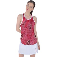 Red Peacock Floral Embroidered Long Qipao Traditional Chinese Cheongsam Mandarin Racer Back Mesh Tank Top