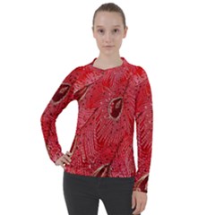 Red Peacock Floral Embroidered Long Qipao Traditional Chinese Cheongsam Mandarin Women s Pique Long Sleeve T-Shirt