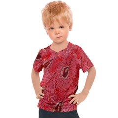 Red Peacock Floral Embroidered Long Qipao Traditional Chinese Cheongsam Mandarin Kids  Sports T-Shirt